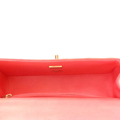 Chanel Lambskin Quilted Ombre Mini Top Handle Rectangular Flap Rose 4 of 10