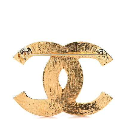 Chanel Gripoix Poured Glass Along The Nile CC Brooch Black Gold 3 of 5