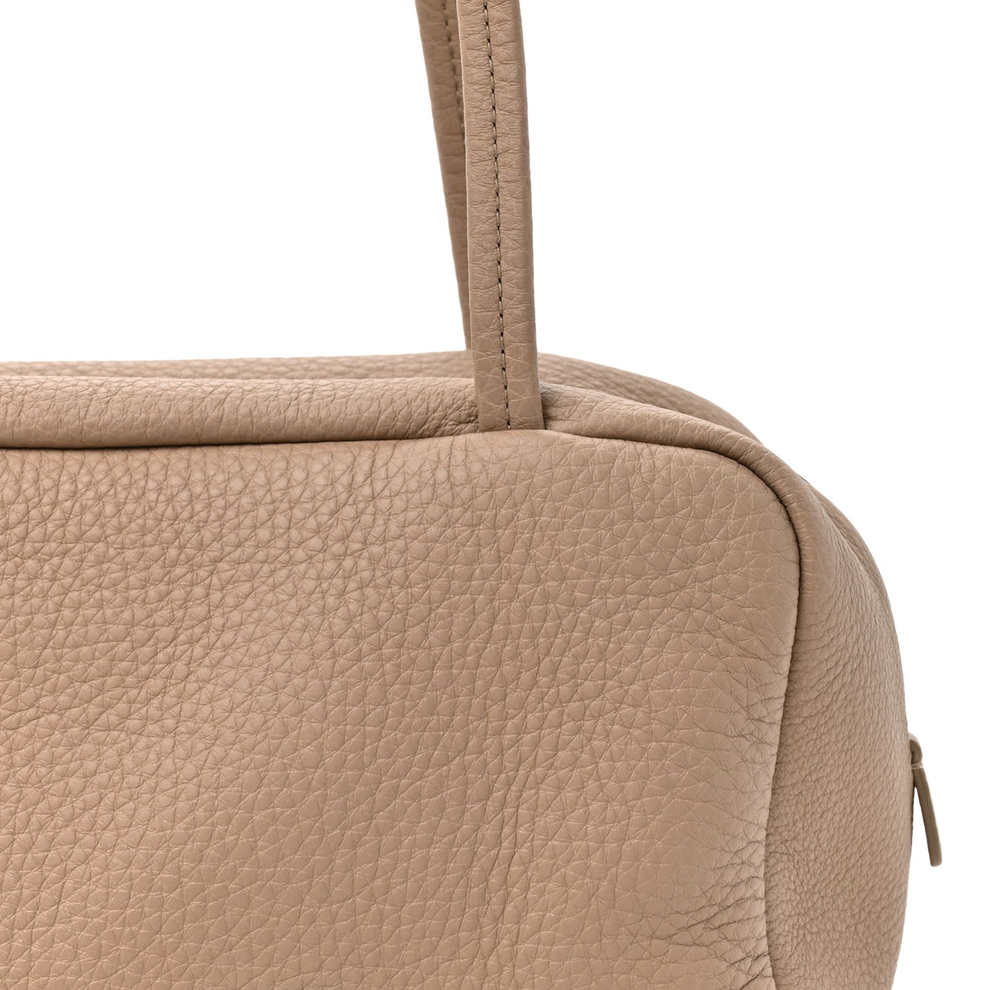 Grained Calfskin Astra Bowling Bag Dark Taupe
