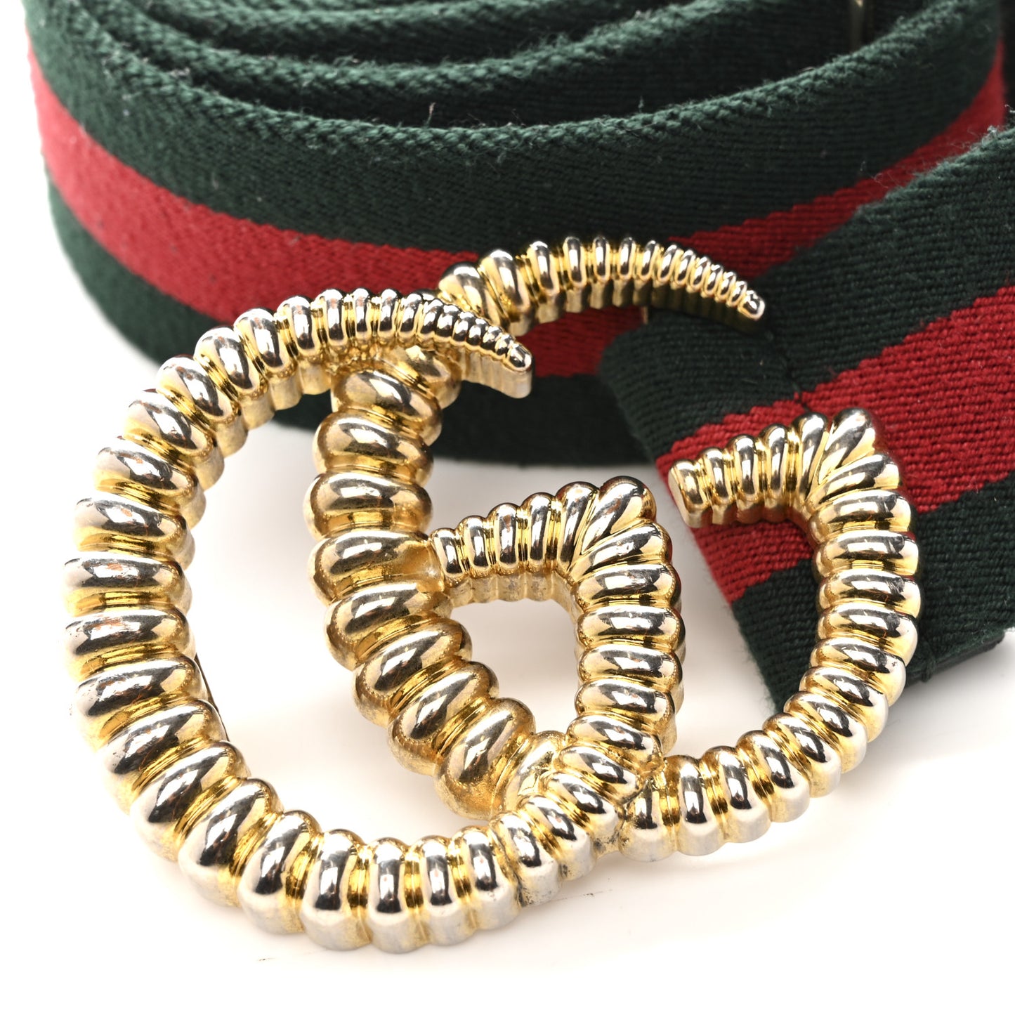 Canvas Torchon Double G Web Belt 100 40 Verde