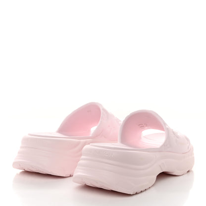 Louis Vuitton Rubber Monogram Embossed Pool 55 Flat Comfort Mule 40 Rose Clair 4 of 9