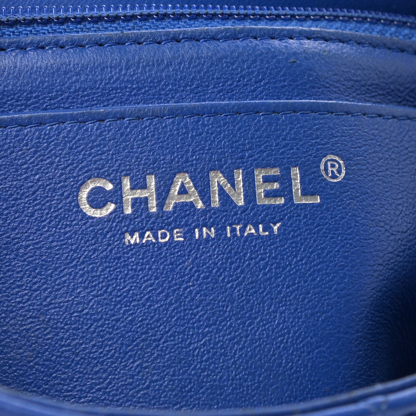 Lambskin Quilted Mini Rectangular Flap Blue