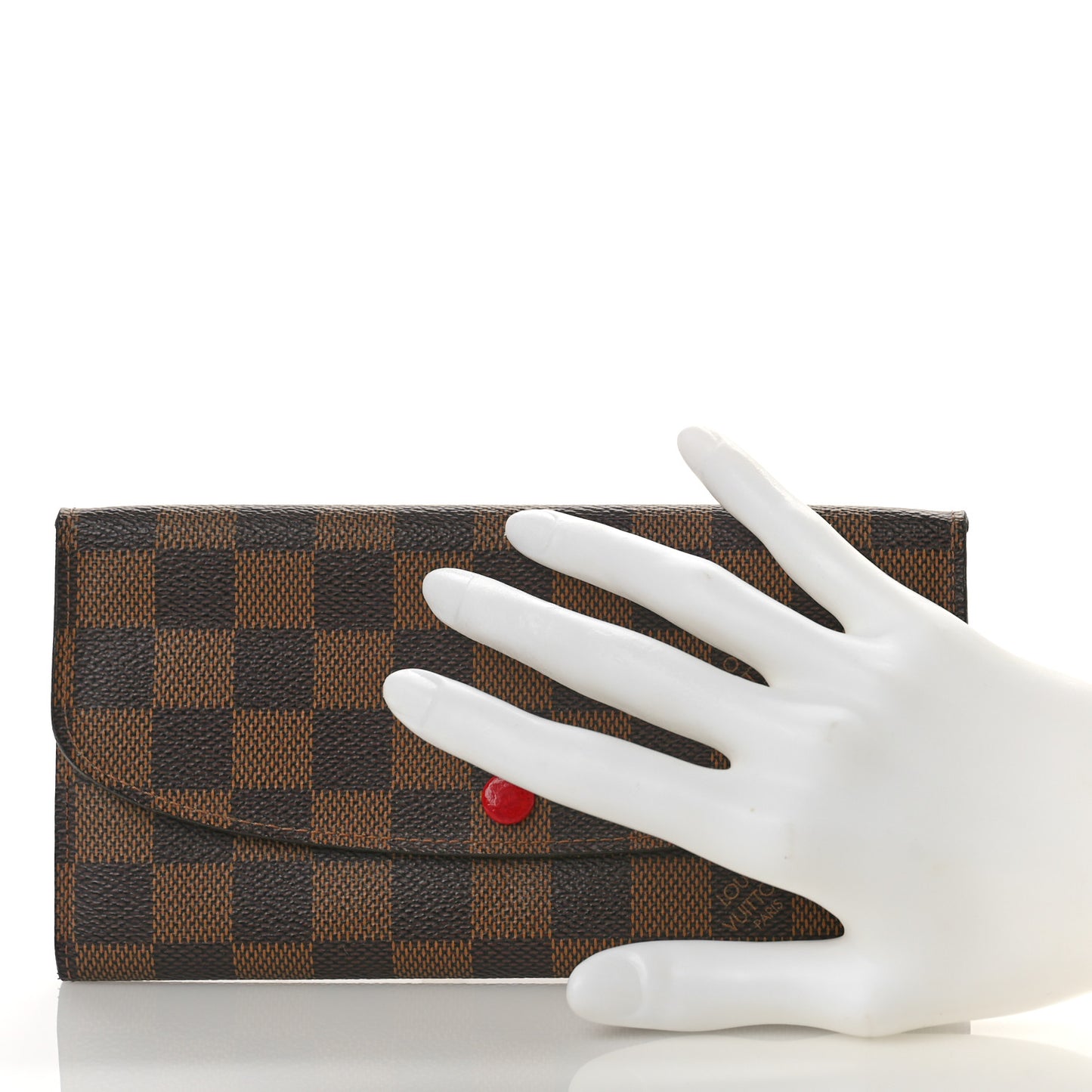 Damier Ebene Emilie Wallet Red