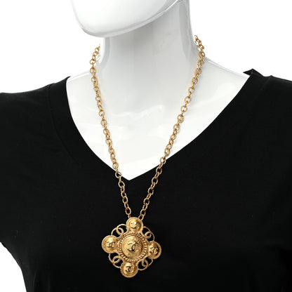 Chanel Metal CC Cross CC Necklace Gold 2 of 5