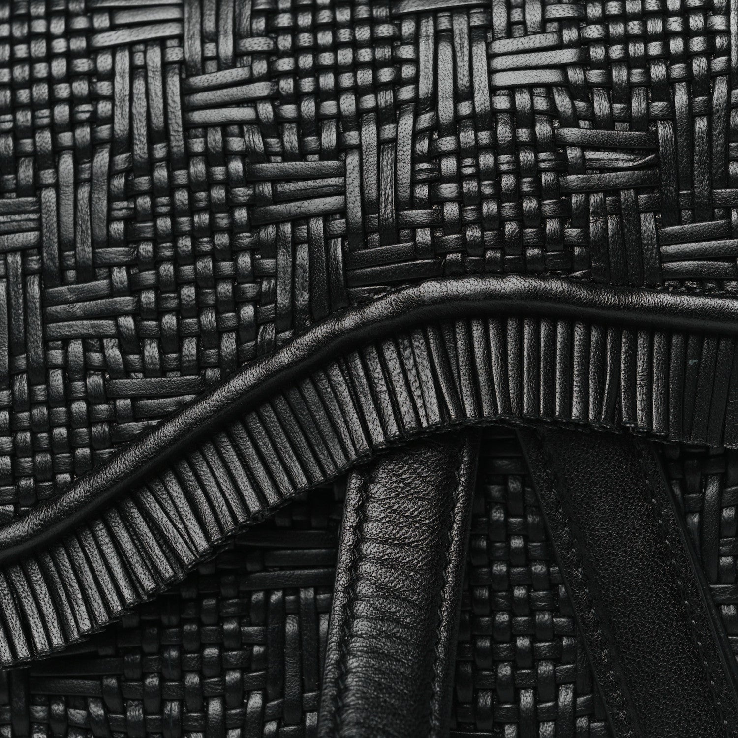 Christian Dior Calfskin Braided Saddle Belt Bag Black 7 of 10