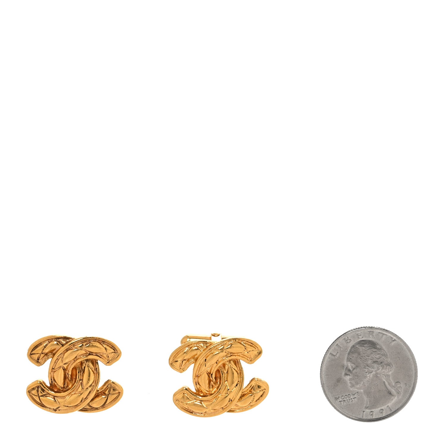 Chanel CC Cufflinks Gold 2 of 4