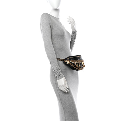 Chanel Lambskin Quilted All About Chains Waist Belt Bag Black 2 of 10