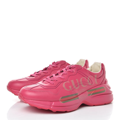 Gucci Calfskin Logo Mens Rhyton Sneakers 8.5 Box Pink 3 of 10
