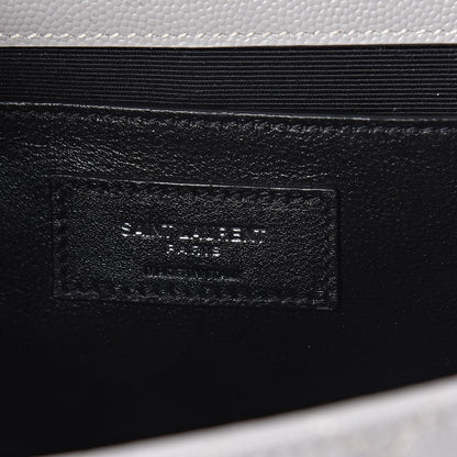 Saint Laurent Grain De Poudre Textured Mixed Matelasse Medium Triquilt Monogram Satchel Granite 6 of 9