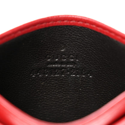 Gucci Calfskin Matelasse GG Marmont Card Holder Hibiscus Red 6 of 9