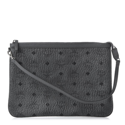 MCM Visetos Liz Shopper Tote Pouch Phantom Grey 1 of 9