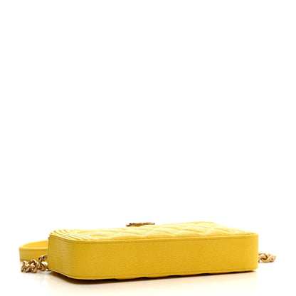 Chanel Caviar Quilted Small Boy Clutch With Chain Yellow 4 of 17