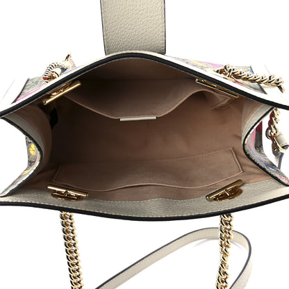 Gucci GG Supreme Monogram Flora Textured Calfskin Small Padlock Tote Beige Ebony Multicolor Mystic White 4 of 11