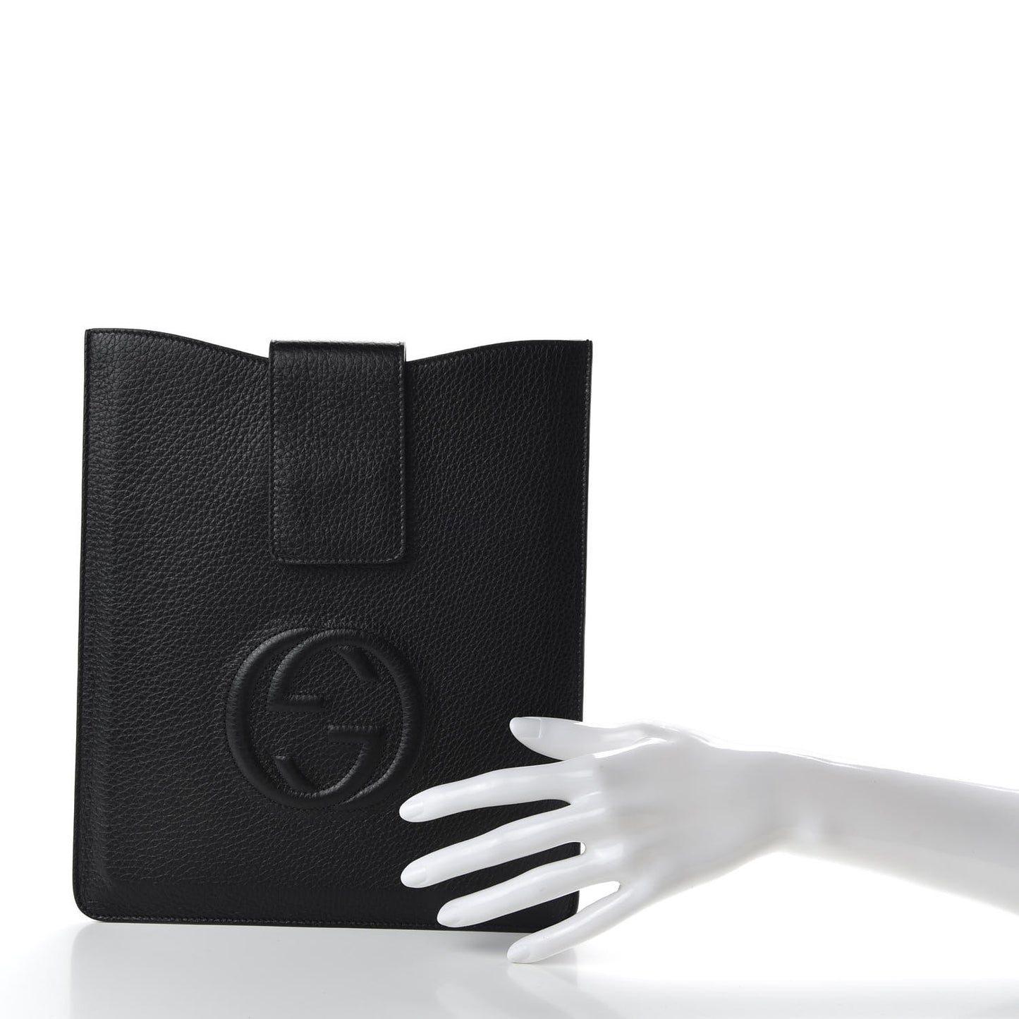 Pebbled Calfskin Soho iPad Case Black