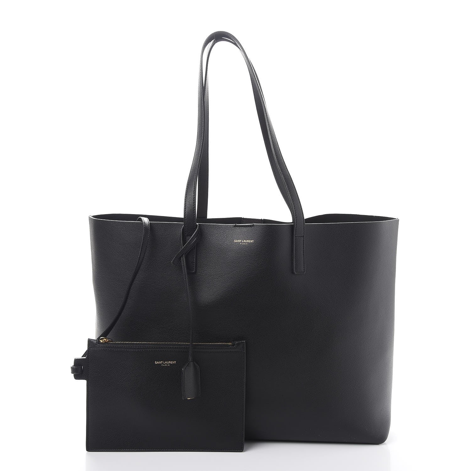 Saint Laurent Calfskin Large Shopping Tote Black 3 of 10