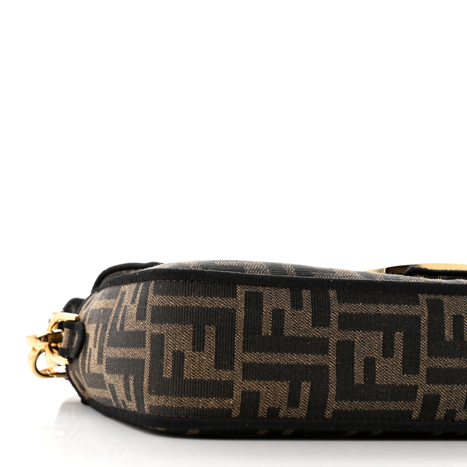 Fendi Fabric Jacquard FF 1974 Medium Baguette Tobacco Moro Black 8 of 9