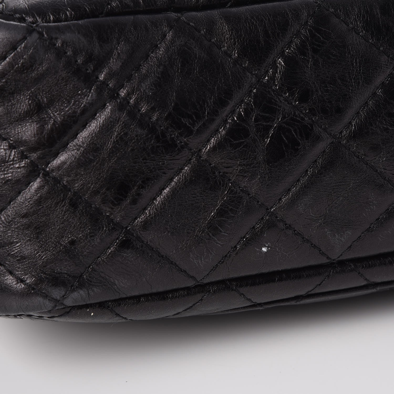 Chanel Metallic Aged Calfskin Quilted Large Reissue Camera Case Black 8 of 8