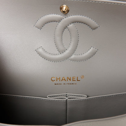 Chanel Caviar Quilted Medium Double Flap Grey 6 of 10