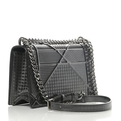 Christian Dior Metallic Patent Micro-Cannage Medium Diorama Flap Bag Onyx Black 3 of 11