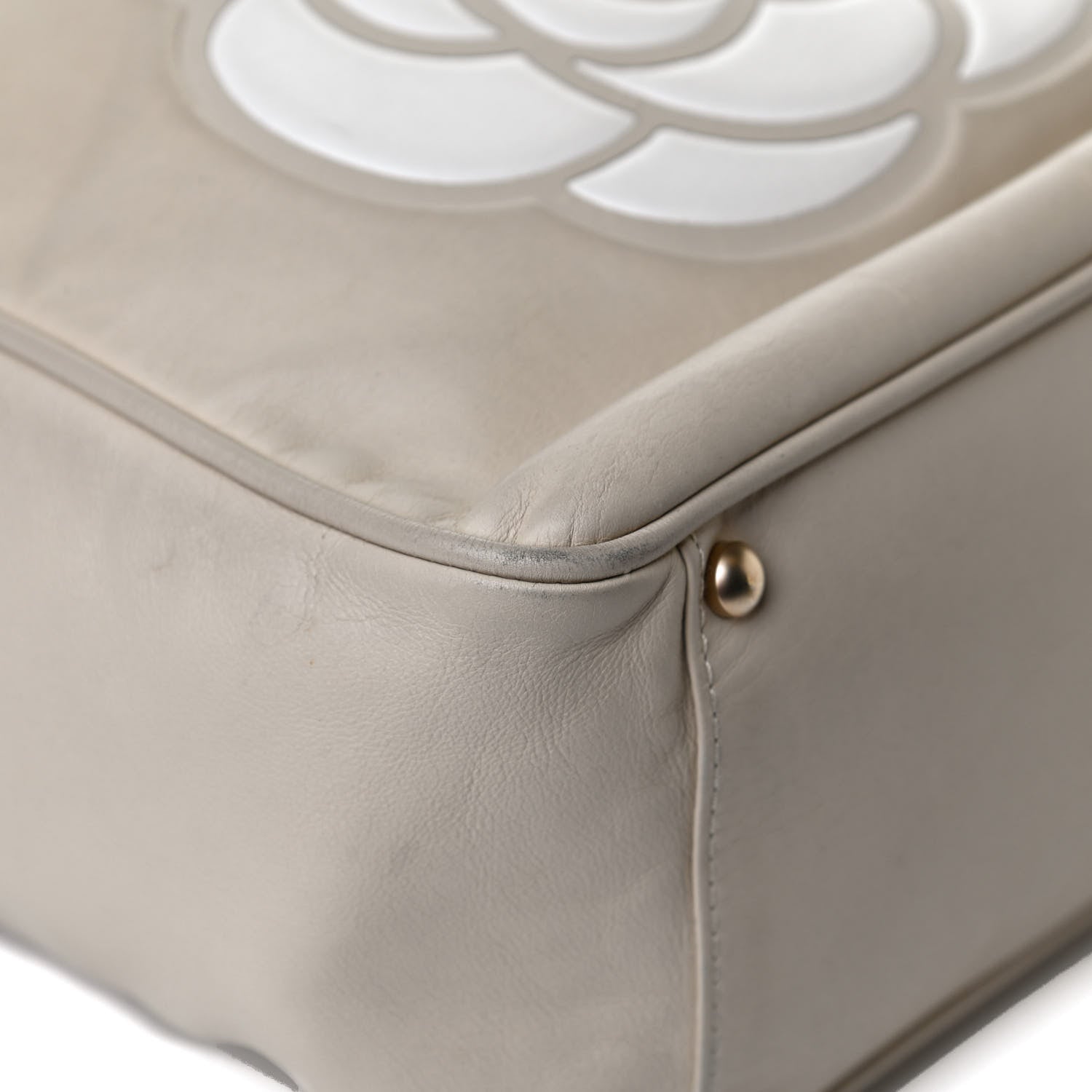 Chanel Lambskin Camellia Tote Beige 12 of 14