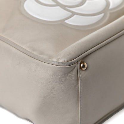 Chanel Lambskin Camellia Tote Beige 12 of 14