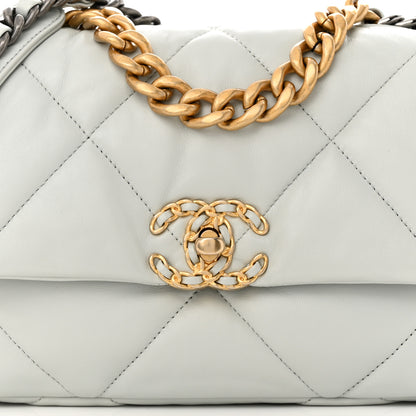 Chanel Lambskin Quilted Medium Chanel 19 Flap Light Blue 8 of 11