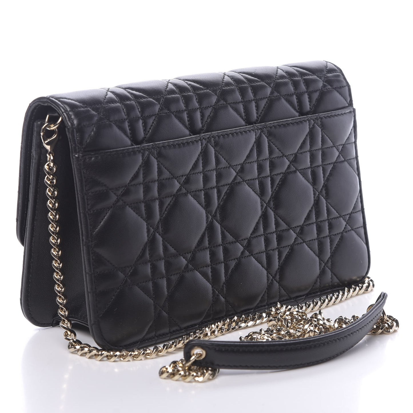 Lambskin Cannage Miss Dior Promenade Pouch Black