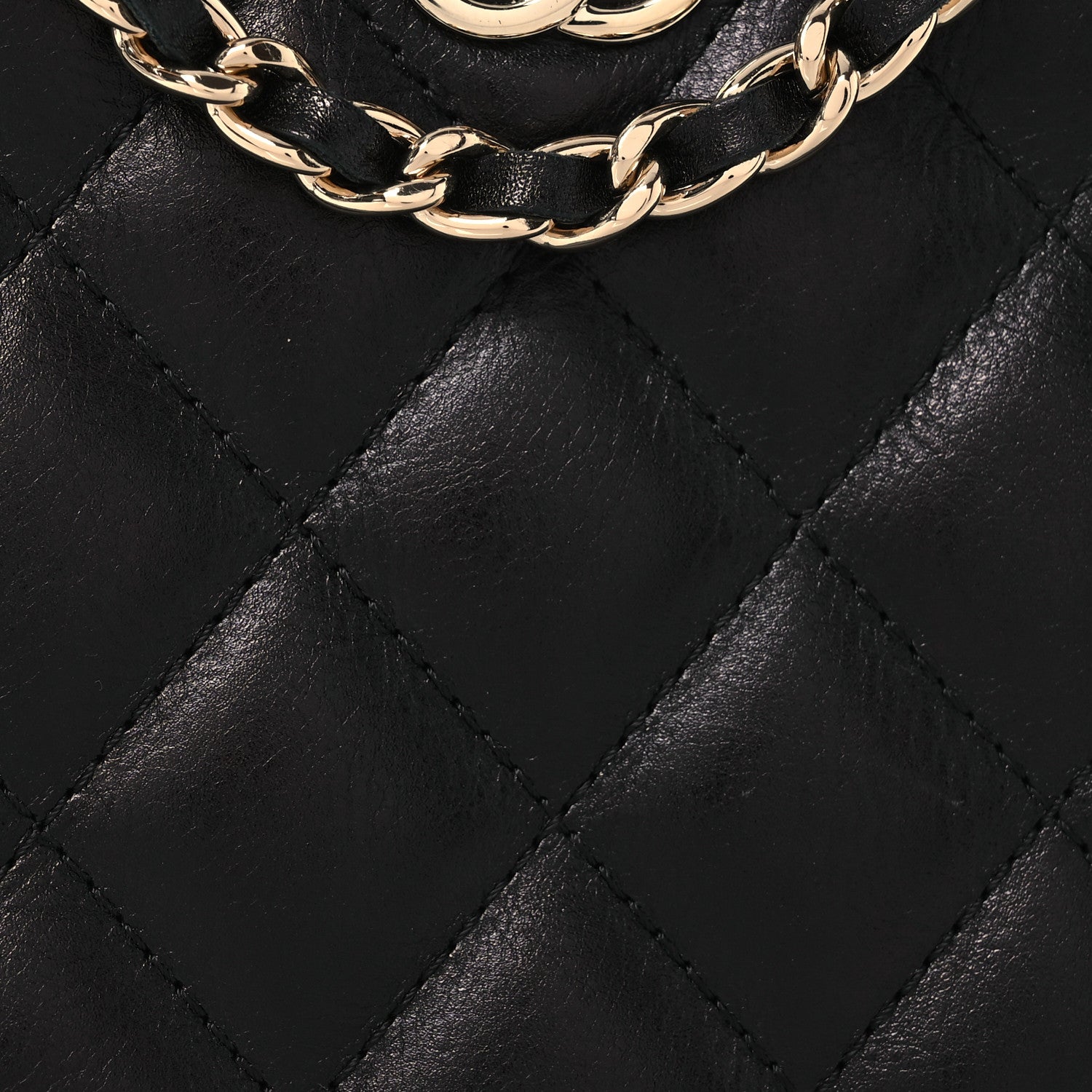 Chanel Calfskin Quilted Pearl Round Clutch With Chain Black 8 of 10