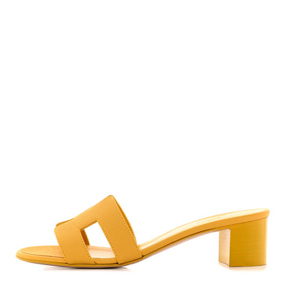 Hermes Epsom Oasis Sandals 37.5 Jaune Sable 1 of 16
