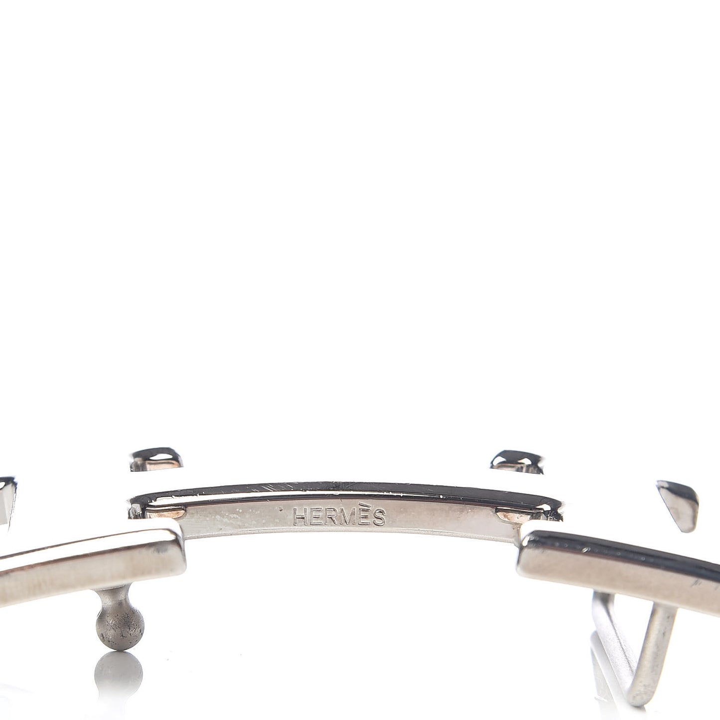 Polished Palladium 32mm H Belt Buckle Silver