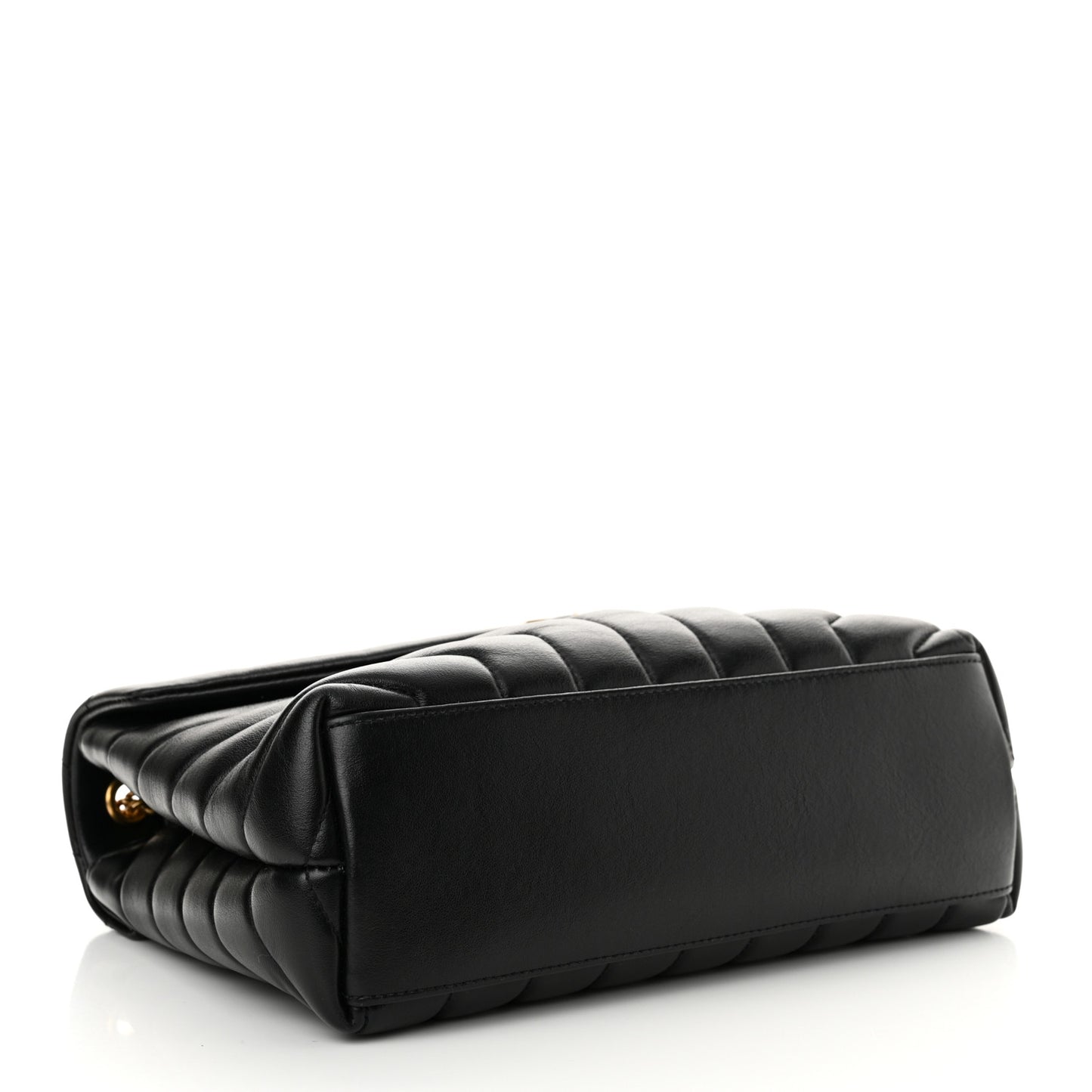 Calfskin Y Quilted Monogram Small Loulou Chain Satchel Black