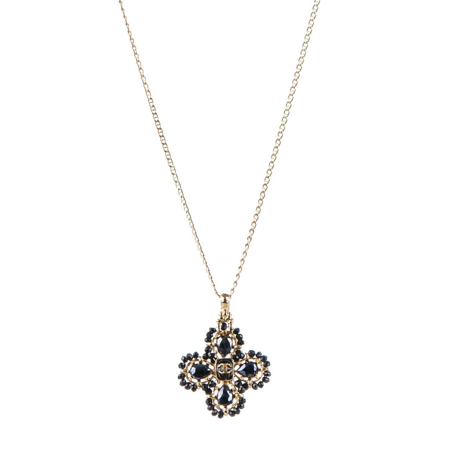 Bead CC Necklace Gold Black