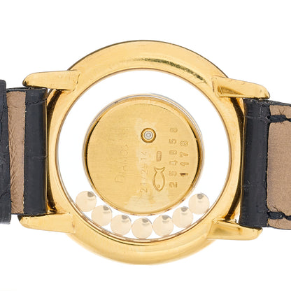 Chopard 18K Yellow Gold Alligator 7 Diamond 28mm Happy Diamonds Quartz Watch 4 of 4