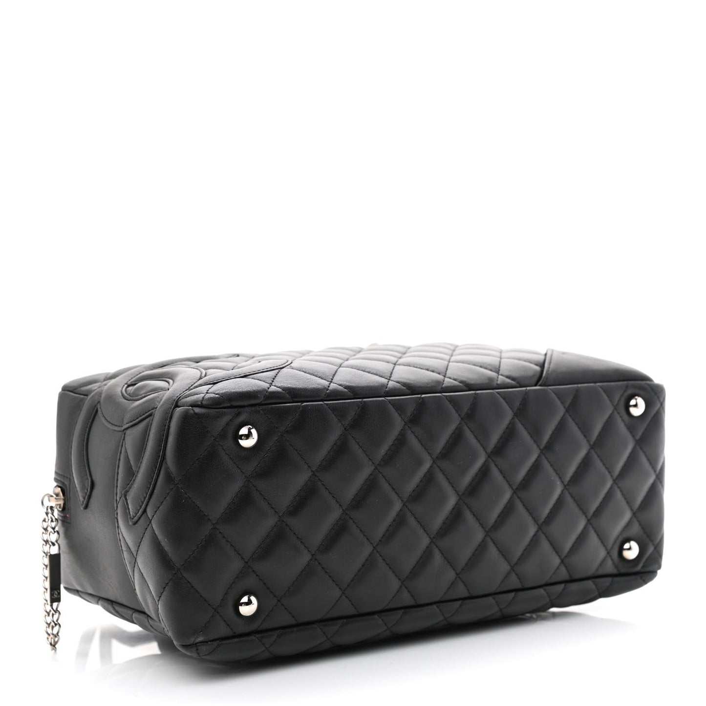 Calfskin Quilted Large Cambon Bowler Black