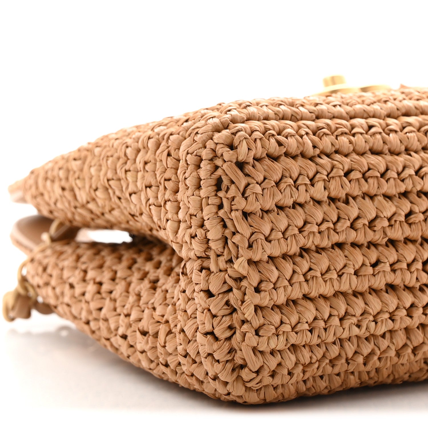 Chanel Braided Raffia Nano Kelly Flap Bag Dark Beige 9 of 11