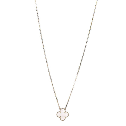 Van Cleef & Arpels 18K Yellow Gold Mother of Pearl Vintage Alhambra Pendant Necklace 1 of 6