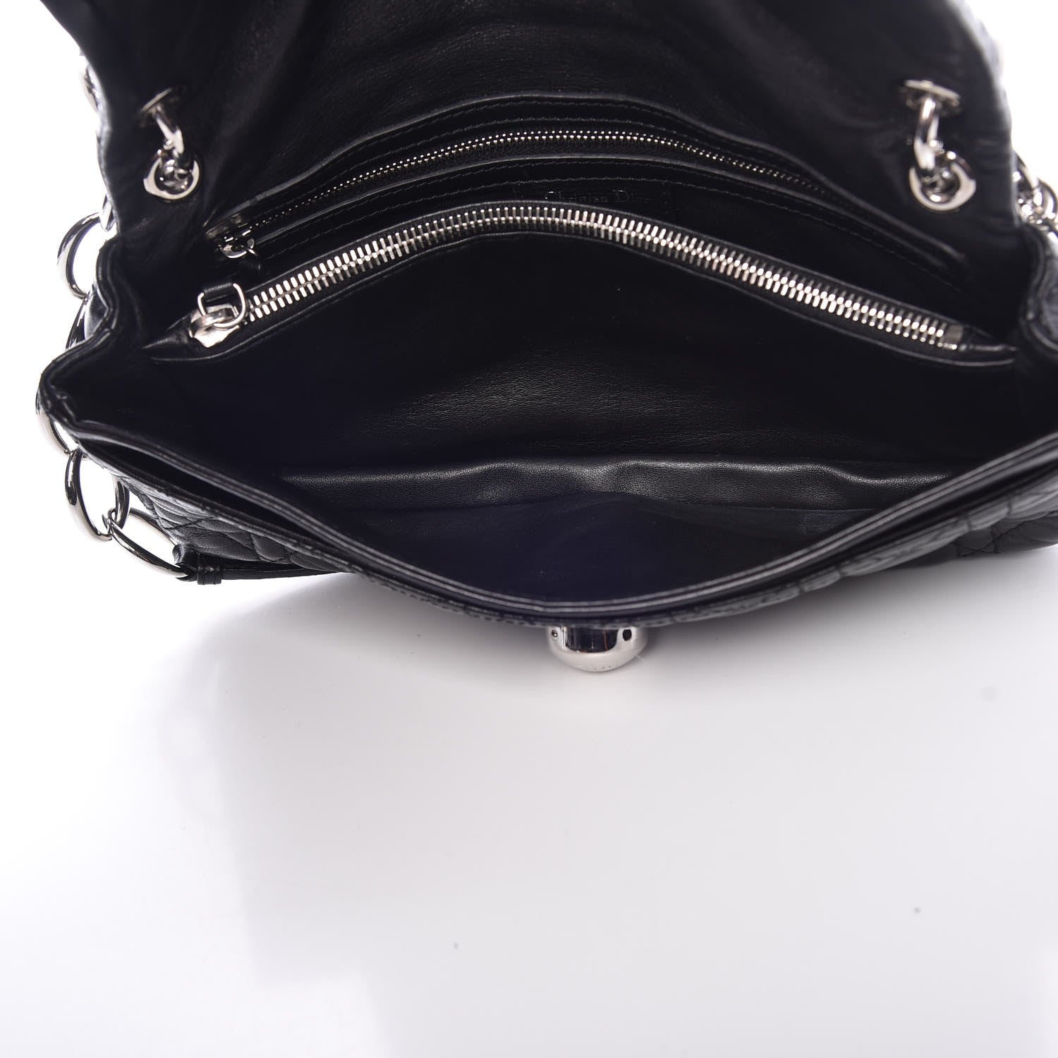 Christian Dior Lambskin Cannage Rendezvous Small Flap Black 4 of 8