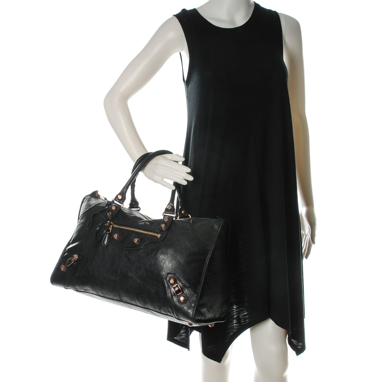 Agneau Giant 12 Rose Gold Hardware Work Black