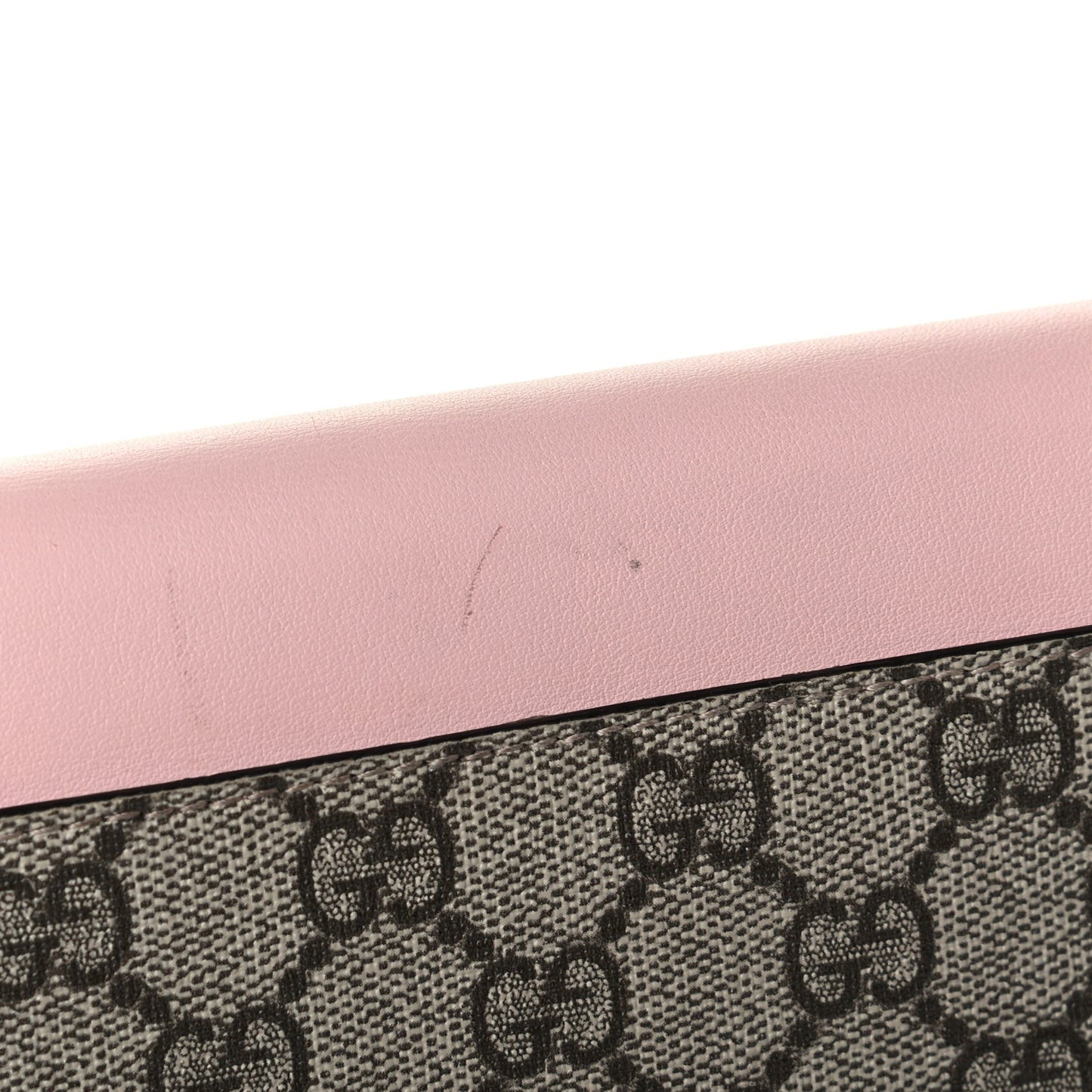 GG Supreme Monogram Calfskin Padlock Clutch Beige Perfect Pink