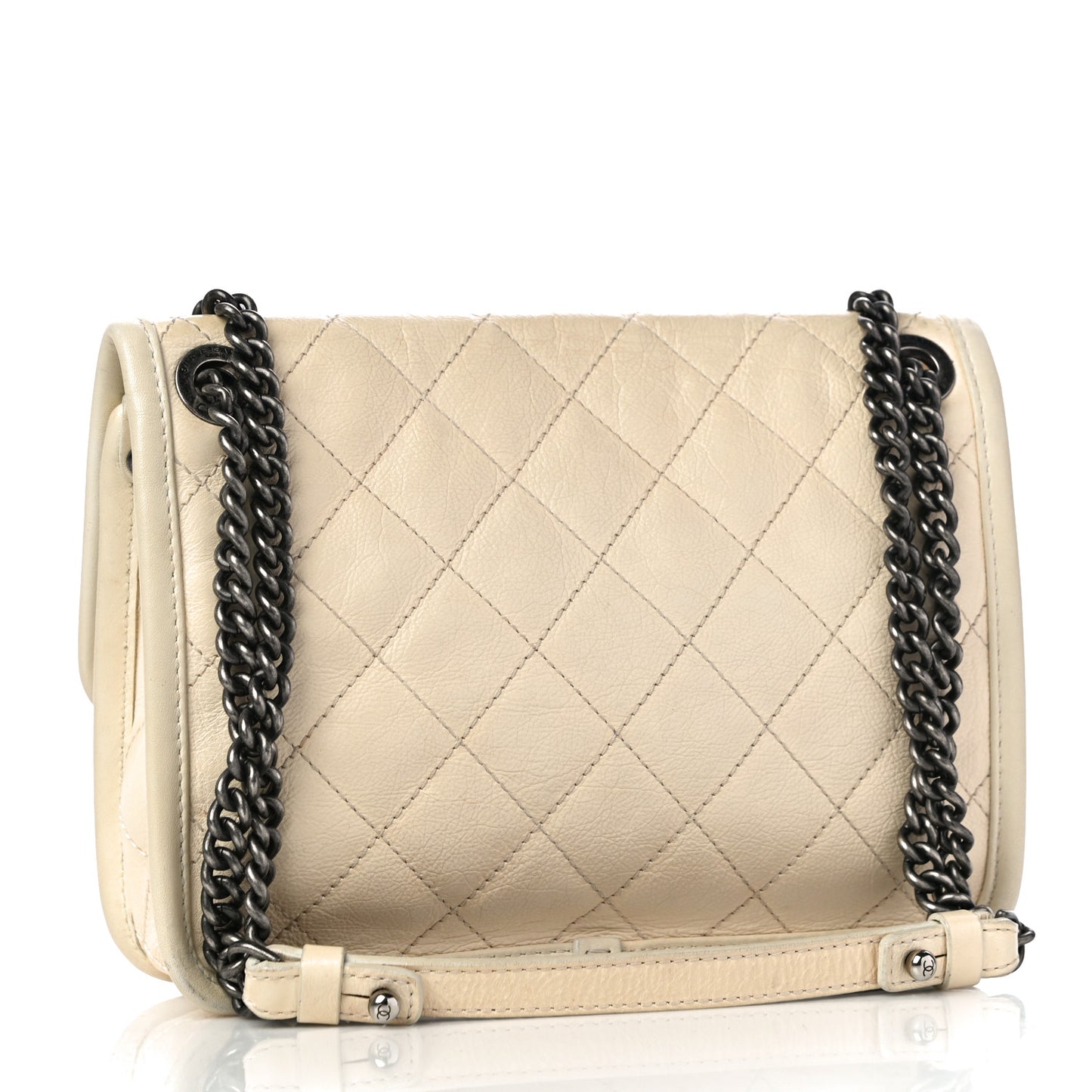Calfskin Quilted Mini French Riviera Flap Ivory