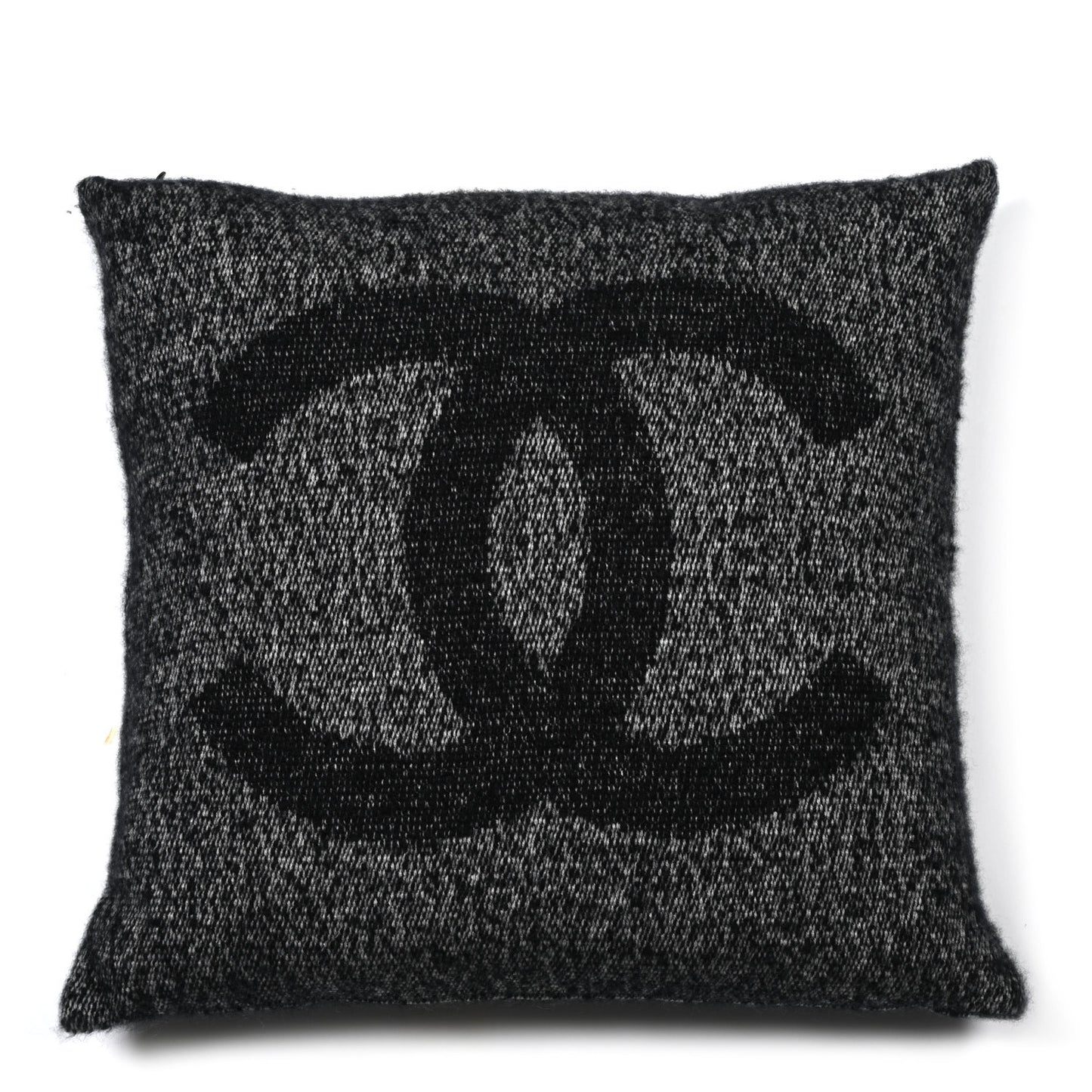 Cashmere Silk CC Pillow Black White