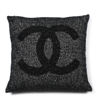Chanel Cashmere Silk CC Pillow Black White 1 of 5