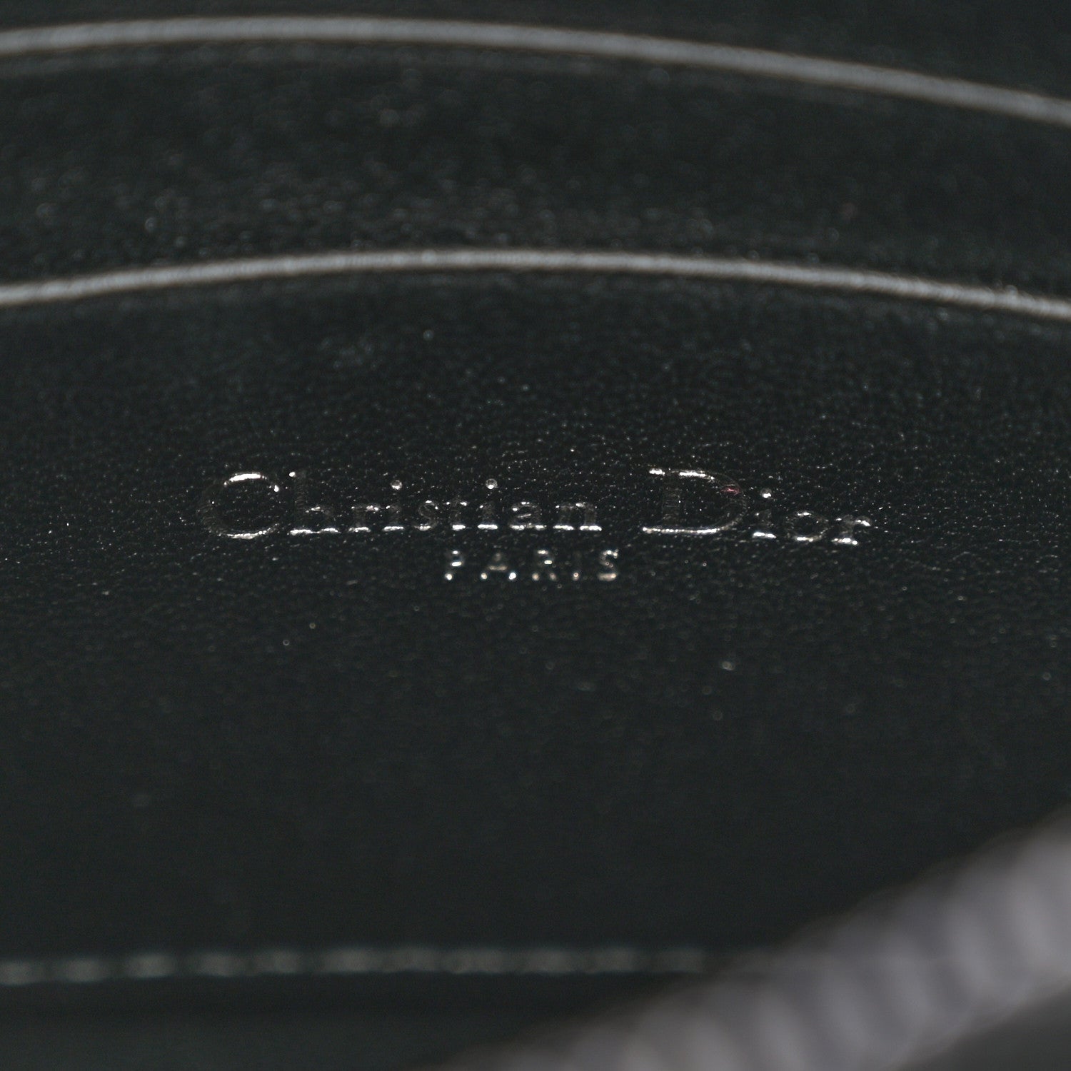 Christian Dior Calfskin Macrocannage Diamond Caro Zipped Pouch With Chain Black 6 of 14