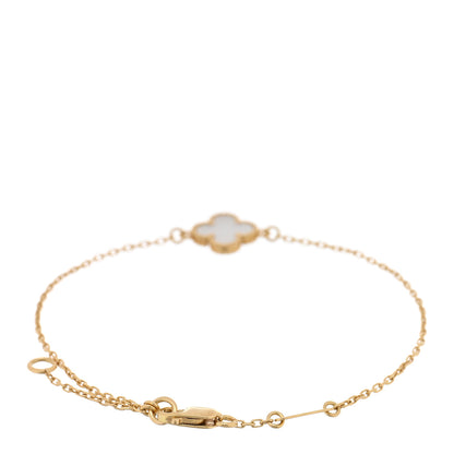 Van Cleef & Arpels 18K Yellow Gold Mother of Pearl Sweet Alhambra Bracelet 2 of 3