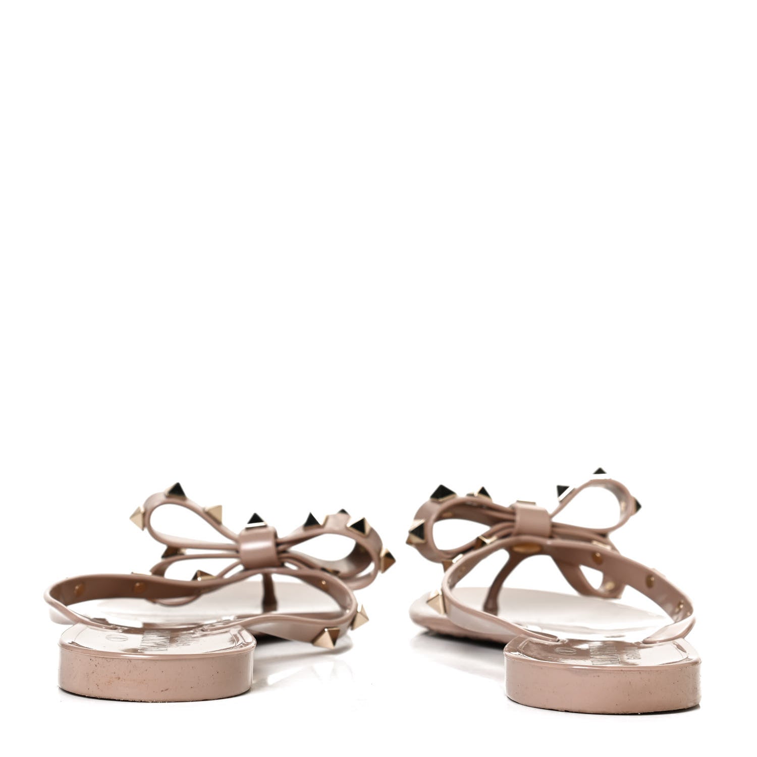 Valentino Garavani PVC Jelly Rockstud Bow Thong Sandals 38 Poudre 6 of 10