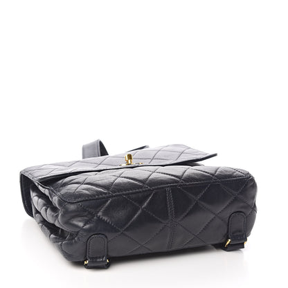 Chanel Lambskin Quilted Backpack Navy 4 of 10
