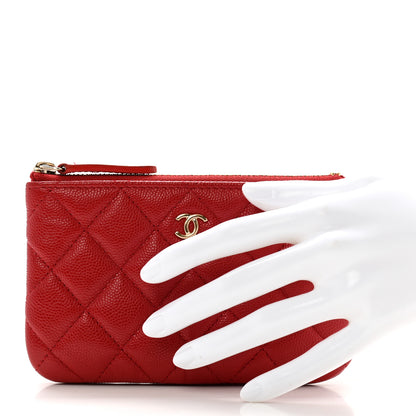 Chanel Caviar Quilted Small Cosmetic Case Red 2 of 10