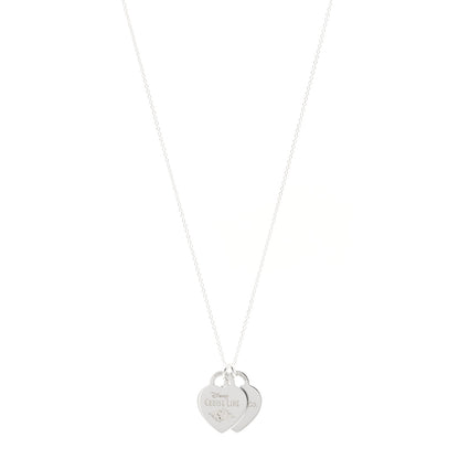 Tiffany Sterling Silver Disney Cruise Line Double Heart Tag Pendant Necklace 1 of 5