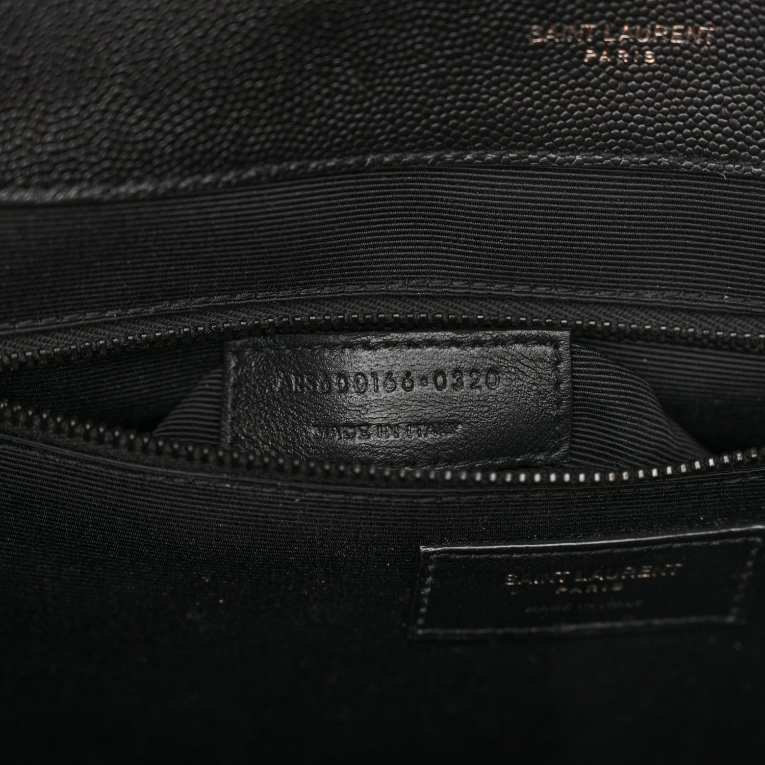 Saint Laurent Grain De Poudre Textured Mixed Matelasse Large Triquilt Monogram Monochrome Satchel Black 7 of 10