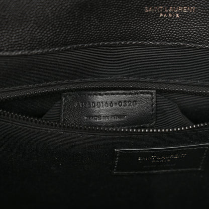 Saint Laurent Grain De Poudre Textured Mixed Matelasse Large Triquilt Monogram Monochrome Satchel Black 7 of 10